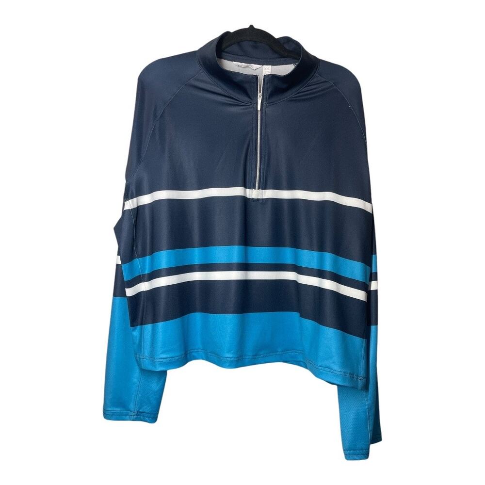Lady Hagen Mill Creek Country Club Striped Pullover LPGA NWT 1/2 Zip UPF 50+ XXL